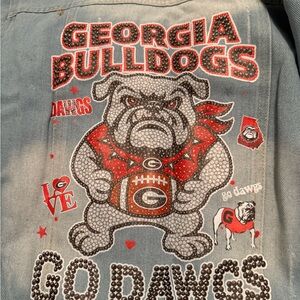Women's Light Blue Denim Jacket Georgia bulldogs